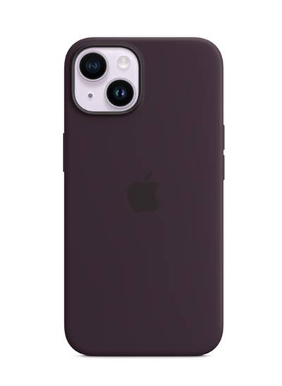 iPhone 14 silikone-etui med MagSafe (Elderberry)