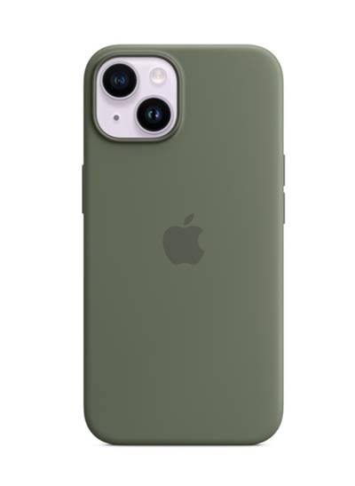 iPhone 14 silikone-etui med MagSafe (Olive)