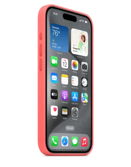 iPhone 15 Pro Silicone Case with MagSafe - Guava.